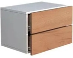 Livetastic Nachtschrank, Wei&szlig;, Eiche, Holzwerkstoff, 2 Schublade(n) Schubladen,