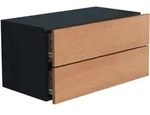 Livetastic Nachtschrank, Schwarz, Honigeiche, Holzwerkstoff, 2 Schublade(n)