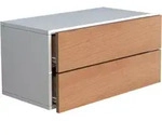 Livetastic Nachtschrank, Wei&szlig;, Honigeiche, Holzwerkstoff, 2 Schublade(n) Schubladen,