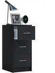 Livetastic Nachtschrank VCM Boxal Maxi, Schwarz, Holzwerkstoff, 3 Schublade(n)