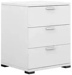 Vicco Nachttisch, Wei&szlig;, Holzwerkstoff, 3 F&auml;cher, 3 Schubladen,
