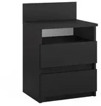 Vicco Nachttisch, Schwarz, Holzwerkstoff, 4 F&auml;cher, 2 Schubladen,