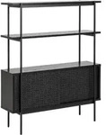 Regalelement, Schwarz, Metall, Holzwerkstoff, 94x113.8x27 cm, Reach, Wohnzimmer,