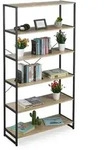 Relaxdays Standregal, Mehrfarbig, Holzwerkstoff, Metall, Papier, 95x180x35 cm,