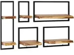 vidaXL Wandregal-Set, Braun, Holz, 35x75x65 cm, Wohnzimmer, Regale, Wandregale