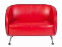 Mid.you 2-Sitzer-Sofa, Rot, Textil, 118x85x58 cm, Rücken echt, Wohnzimmer, Sofas &