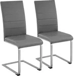 tectake Schwingstuhl, Grau, Textil, 52x99x41 cm, Esszimmer, St&uuml;hle,