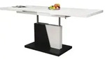 designimpex Couchtisch, Wei&szlig; Hochglanz, Schwarz, Holzwerkstoff, 120x60x70 cm,
