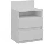 Vicco Nachttisch, Wei&szlig;, Holzwerkstoff, 4 F&auml;cher, 2 Schubladen,