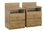 Vicco Nachttisch, Honigeiche, Holzwerkstoff, 4 F&auml;cher, 2 Schubladen,