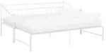 vidaXL Ausziehsofa, Wei&szlig;, Metall, Schlafzimmer, Betten
