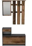 Mid.you Garderobe, Anthrazit, Dunkelbraun, Glas, Holzwerkstoff, Holzoptik, 97x190x25