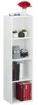 Relaxdays B&uuml;cherregal, Wei&szlig;, Holzwerkstoff, 30x106x23 cm, Wohnzimmer, Regale,