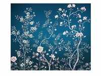 Komar Vliestapete, Blau, Rosa, Weiß, Floral, 300x250 cm, Fsc, Tapeten Shop,