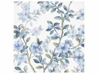 Komar Vliestapete, Blau, Weiß, Floral, 250x250 cm, Fsc, Tapeten Shop,...
