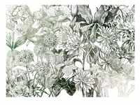 Komar Vliestapete, Grün, Weiß, Floral, 350x250 cm, Fsc, Tapeten Shop, Vliestapeten