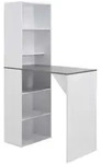 vidaXL Bartisch, Wei&szlig;, Holz, Rechteckig, S&auml;ule, 59x200x115 cm, Esszimmer,