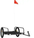 vidaXL Fahrradanh&auml;nger, Schwarz, Metall, 70x37x135 cm, Freizeit, Sport &...