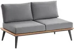 Niehoff Garden Loungesofa, Anthrazit, Teak, Textil, Teakholz, massiv, 2-Sitzer,
