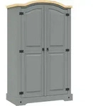 vidaXL Kleiderschrank, Grau, Holz, Kiefer, 1 F&auml;cher, 52x170x101 cm, Schlafzimmer,