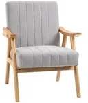 Homcom Ohrensessel,, Hellgrau, Kunststoff, 74x82x68 cm, Wohnzimmer, Sessel,