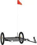 vidaXL Fahrradanh&auml;nger, Schwarz, Metall, 68x37x135 cm, Freizeit, Sport &...