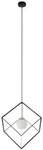 N&auml;ve H&auml;ngeleuchte, Schwarz, Wei&szlig;, Metall, Glas, 130 cm, Lampen & Leuchten,