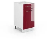 Vicco K&uuml;chenunterschrank, Bordeaux, Wei&szlig;, Holzwerkstoff, 1 F&auml;cher, 1...