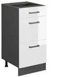 Vicco K&uuml;chenunterschrank, Anthrazit, Wei&szlig; Hochglanz, Holzwerkstoff, 3...