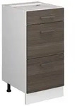Vicco K&uuml;chenunterschrank, Grau, Wei&szlig;, Holzwerkstoff, 3 F&auml;cher, 3 Schubladen,