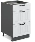 Vicco K&uuml;chenunterschrank, Wei&szlig;, Anthrazit, Holzwerkstoff, 3 F&auml;cher, 3...