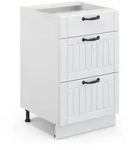 Vicco K&uuml;chenunterschrank, Wei&szlig;, Wei&szlig;, Holzwerkstoff, 3 F&auml;cher, 3 Schubladen,