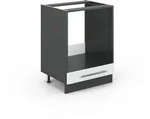 Vicco Herdumbauschrank, Wei&szlig; Hochglanz, Anthrazit, Holzwerkstoff, 2 F&auml;cher, 1
