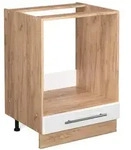 Vicco Herdumbauschrank, Wei&szlig; Hochglanz, Honigeiche, Holzwerkstoff, 2 F&auml;cher, 1