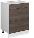 Vicco K&uuml;chenunterschrank, Grau, Wei&szlig;, Holzwerkstoff, 3 F&auml;cher, 3 Schubladen,
