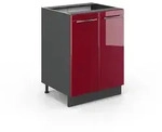 Vicco K&uuml;chenunterschrank, Bordeaux, Anthrazit, Holzwerkstoff, 1 F&auml;cher,...