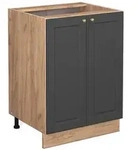 Vicco K&uuml;chenunterschrank, Anthrazit, Honigeiche, Holzwerkstoff, 2 F&auml;cher,