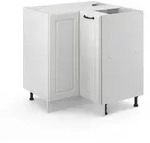 Vicco Eckunterschrank, Wei&szlig;, Wei&szlig;, Holzwerkstoff, 1 F&auml;cher, Formgebogen,