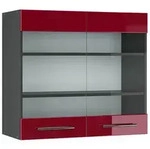 Vicco K&uuml;chenglasschrank, Bordeaux, Anthrazit, Holzwerkstoff, 3 F&auml;cher,...
