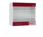 Vicco K&uuml;chenglasschrank, Bordeaux, Wei&szlig;, Holzwerkstoff, 2 F&auml;cher, Rechteckig,