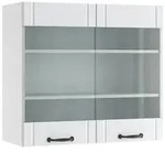 Vicco K&uuml;chenglasschrank, Wei&szlig;, Wei&szlig;, Holzwerkstoff, 2 F&auml;cher, Rechteckig,