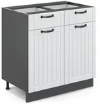 Vicco K&uuml;chenunterschrank, Wei&szlig;, Anthrazit, Holzwerkstoff, 1 F&auml;cher, 2...