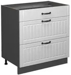 Vicco K&uuml;chenunterschrank, Wei&szlig;, Anthrazit, Holzwerkstoff, 3 F&auml;cher, 3...