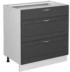 Vicco K&uuml;chenunterschrank, Anthrazit, Wei&szlig;, Holzwerkstoff, 3 F&auml;cher, 3...