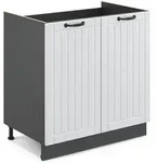 Vicco Sp&uuml;lenunterschrank, Wei&szlig;, Anthrazit, Holzwerkstoff, 1 F&auml;cher, Rechteckig,