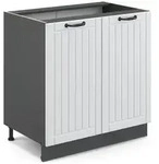 Vicco Sp&uuml;lenunterschrank, Wei&szlig;, Anthrazit, Holzwerkstoff, 2 F&auml;cher, 1...