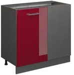 Vicco Eckunterschrank, Rot, Anthrazit, Holzwerkstoff, 1 F&auml;cher, Rechteckig,