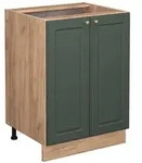 Vicco K&uuml;chenunterschrank, Gr&uuml;n, Honigeiche, Holzwerkstoff, 2 F&auml;cher, Rechteckig,
