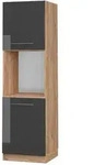 Vicco Herdumbauschrank, Anthrazit, Schwarz Hochglanz, Eiche, Holzwerkstoff, 5