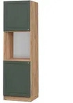 Vicco Herdumbauschrank, Gr&uuml;n, Honigeiche, Holzwerkstoff, 5 F&auml;cher, 60x206.8x58 cm,
